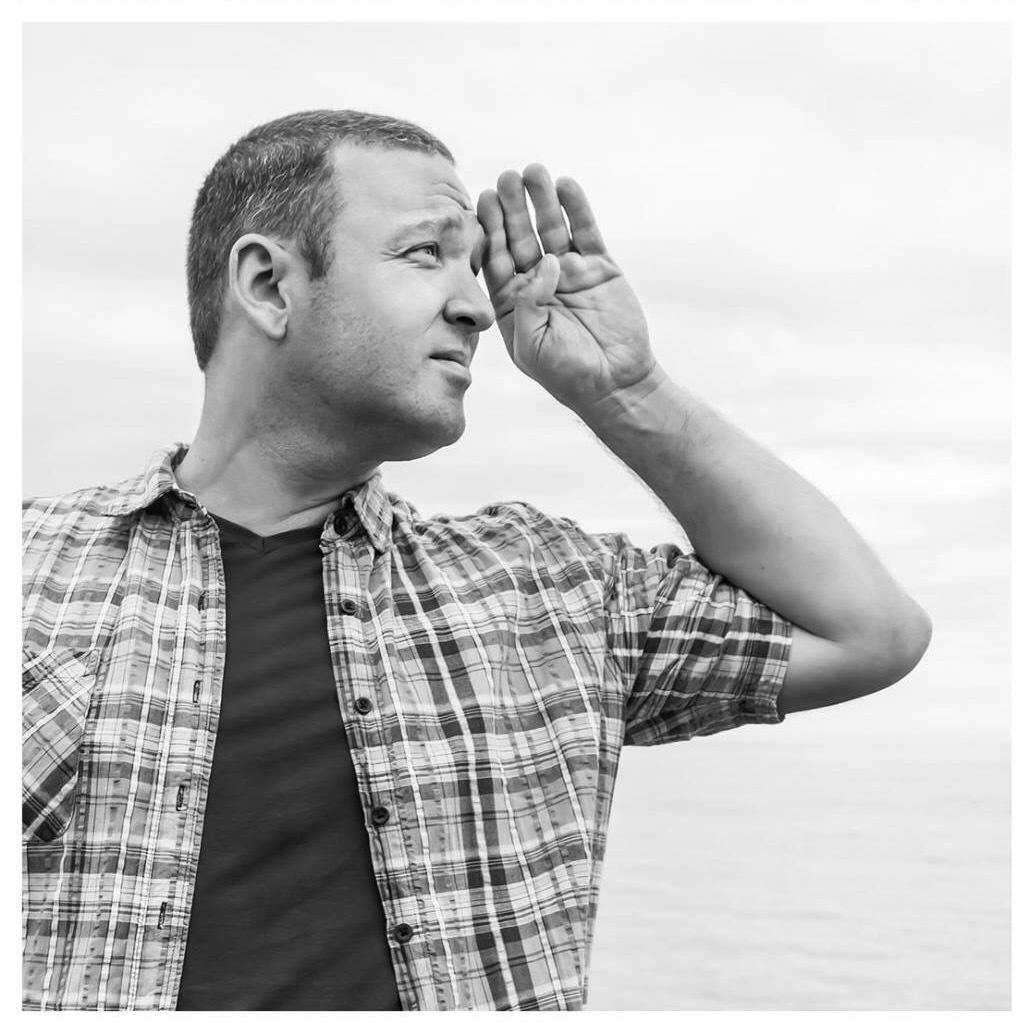 A black and white image of Chris Bradford of Bee Digital Marketing