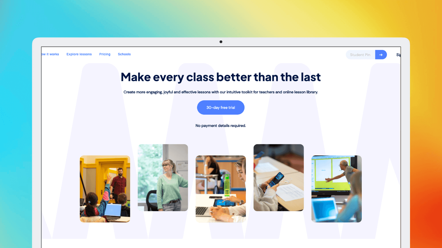 LessonUp website on a computer
