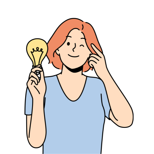 Illustration of a person having a good idea- Bee Digital - Education marketing agency