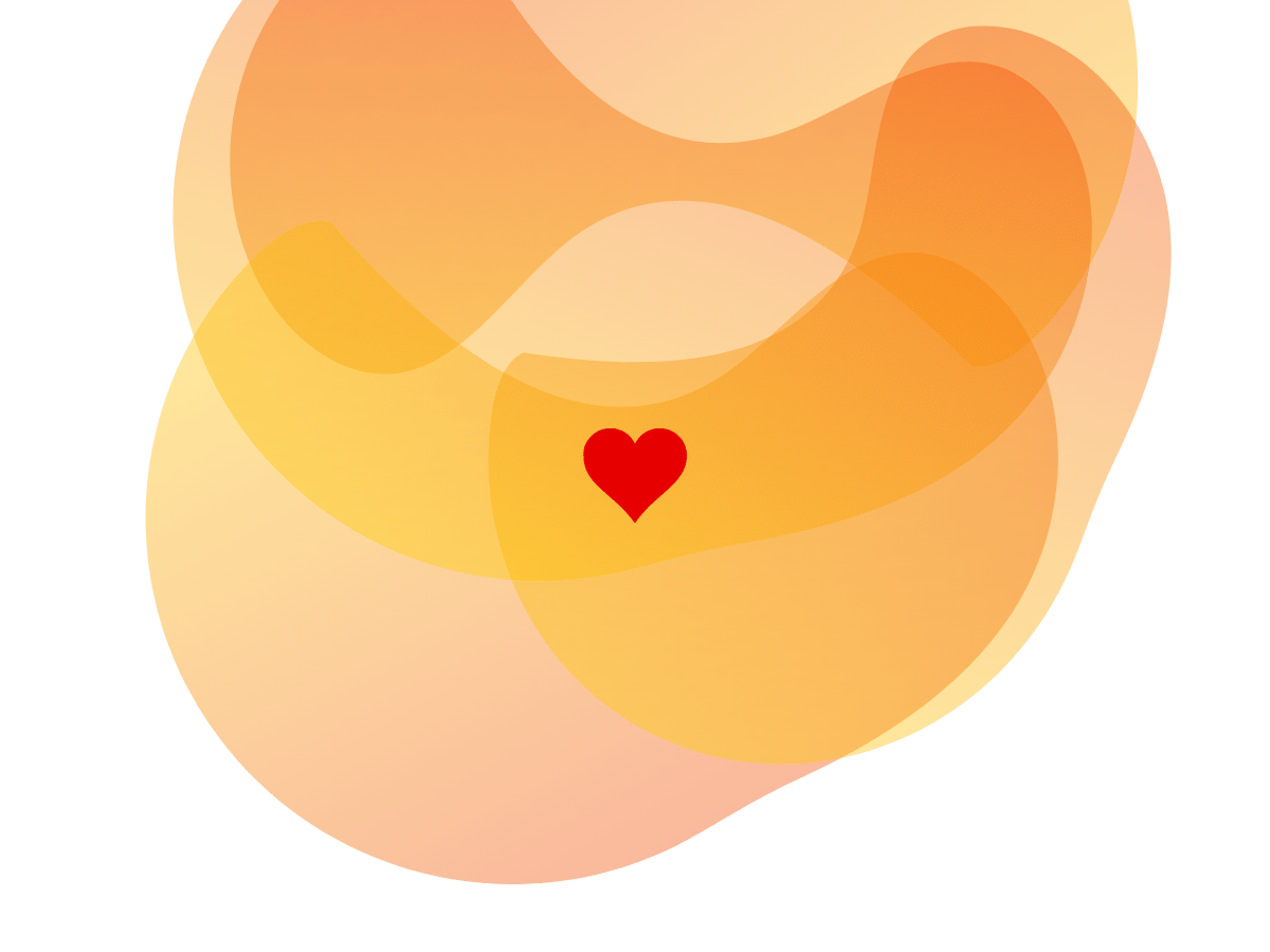 A small red heart against a yellow, Bee Digital Marketing background
